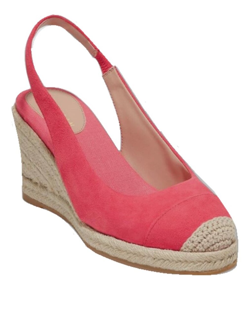Cole Haan Orange Red Suede Ankle-Strap Espadrille Wedge Slingback Sandal Size 9